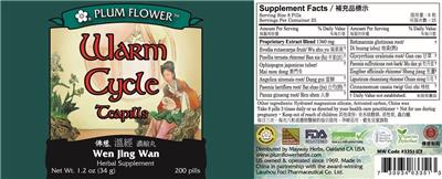 Plum Flower Warm Cycle Teapills product packaging