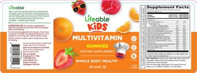 Lifeable Kids Multivitamin Gummies Fruit Flavor source label used in the packaging illustration