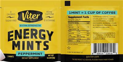 Viter Extra Strength Energy Mints Peppermint product packaging