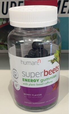 Human N Superbeets Energy Gummies Berry Flavor source label used in the packaging illustration
