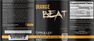Controlled Labs Orange Beat source label used in the packaging illustration