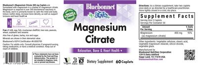 Bluebonnet Magnesium Citrate source label used in the packaging illustration