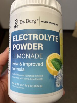 Dr. Berg Electrolyte Powder Lemonade source label used in the packaging illustration