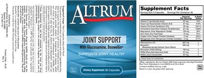 Altrum Joint Support source label used in the packaging illustration