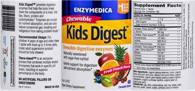 Enzymedica Chewable Kids Digest Fruit Punch Flavor product packaging
