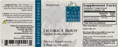 Wise Woman Herbals Licorice Root source label used in the packaging illustration