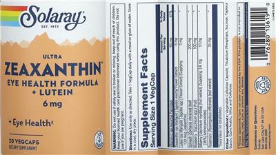 Solaray Ultra Zeaxanthin 6 mg product packaging