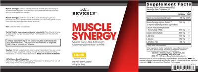 Beverly International Muscle Synergy Lemon source label used in the packaging illustration