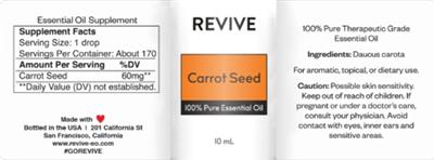 Revive Carrot Seed source label used in the packaging illustration