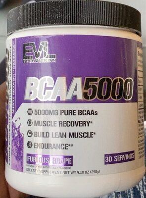 Evlution Nutrition BCAA 5000 Furious Grape source label used in the packaging illustration