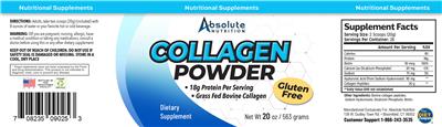 Absolute Nutrition Collagen Powder source label used in the packaging illustration