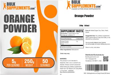 BulkSupplements.com Orange Powder 5 g product packaging