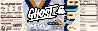 GHOST Vegan Protein Cinnabon source label used in the packaging illustration