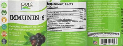 Pure Essence Immunin-6 source label used in the packaging illustration