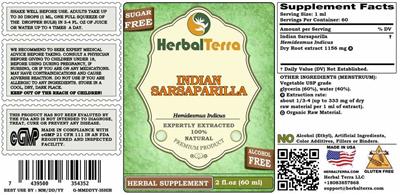 Herbal Terra Indian Sarsparilla Alcohol Free product packaging
