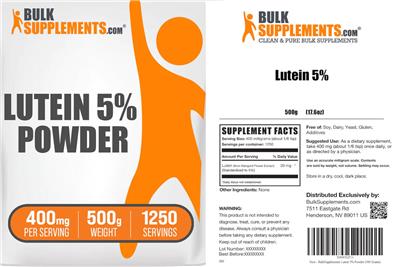 BulkSupplements.com Lutein 5% Powder 400 mg product packaging