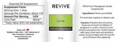 Revive Lime source label used in the packaging illustration