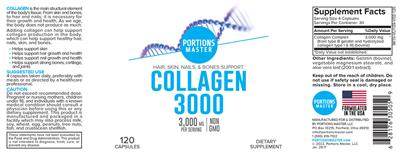 Portions Master Collagen 3000 3000 mg source label used in the packaging illustration