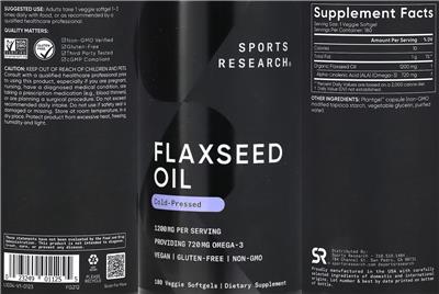 Sports Research Flaxseed Oil 1200 mg product packaging