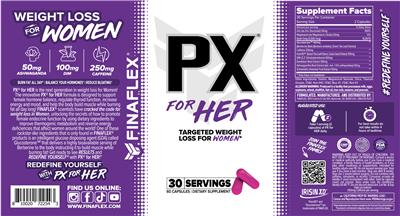 FINAFLEX PX For Her source label used in the packaging illustration