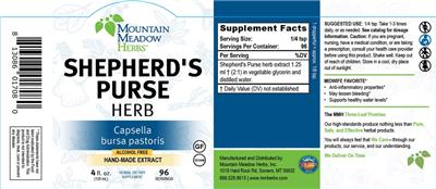 Mountain Meadow Herbs Shepherd's Purse Herb source label used in the packaging illustration