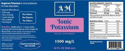 AM Angstrom Minerals Ionic Potassium source label used in the packaging illustration