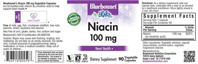 Bluebonnet Niacin 100 mg product packaging
