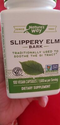 Nature's Way Slippery Elm Bark 1600 mg product packaging