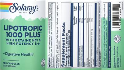 Solaray Lipotropic 1000 Plus product packaging