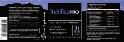 Master Supplements TruBifidoPRO source label used in the packaging illustration