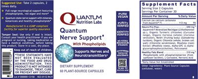 Quantum Nutrition Labs Quantum Nerve Support source label used in the packaging illustration
