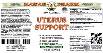 Hawaii Pharm Uterus Support Non-Alcohol product packaging