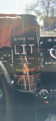 GNC Beyond Raw LIT Gummy Worm Zero Sugar source label used in the packaging illustration