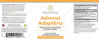 ProEnzol Adrenal AdaptEnz source label used in the packaging illustration
