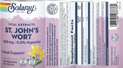 Solaray St. John's Wort 300 mg product packaging