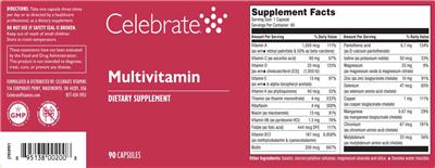 Celebrate Multivitamin source label used in the packaging illustration