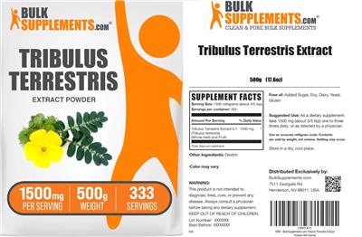 BulkSupplements.com Tribulus terrestris Extract product packaging