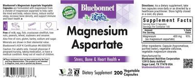 Bluebonnet Magnesium Aspartate product packaging