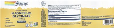 Solaray High Absorption Magnesium Glycinate 350 mg Unflavored product packaging