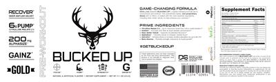 Bucked Up Bucked Up Pre-Workout Gold source label used in the packaging illustration