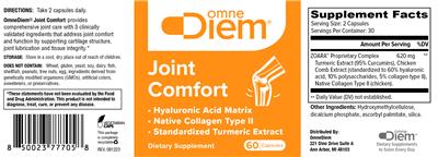 OmneDiem Joint Comfort source label used in the packaging illustration