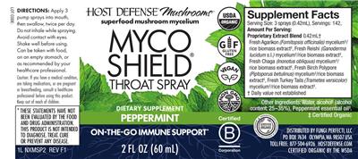 Host Defense Mushrooms Myco Shield Spray Peppermint product packaging