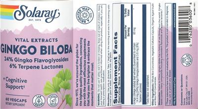 Solaray Ginkgo biloba product packaging