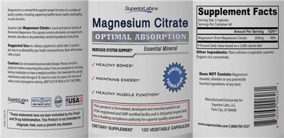 SuperiorLabs Magnesium Citrate product packaging