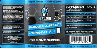 EFlow Nutrition Fadogia Agrestis + Tongkat Ali 500 mg product packaging