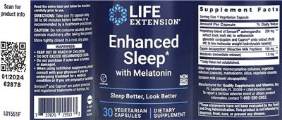 Life Extension Enhanced Sleep with Melatonin product packaging