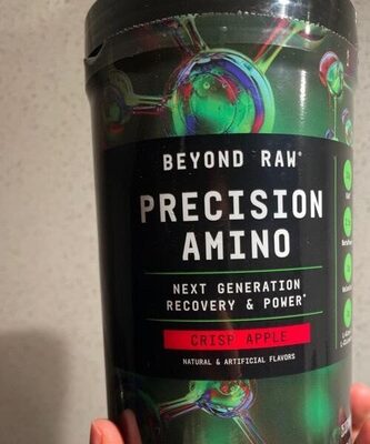 GNC Beyond Raw Precision Amino Crisp Apple source label used in the packaging illustration