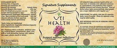 Signature Supplements UTI Health product packaging