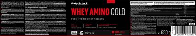 Body Attack Sports Nutrition Whey Amino Gold source label used in the packaging illustration