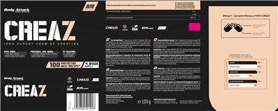 Body Attack Sports Nutrition CreaZ 1000 mg source label used in the packaging illustration